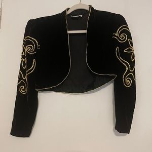 Burgundy velvet Selena style bolero